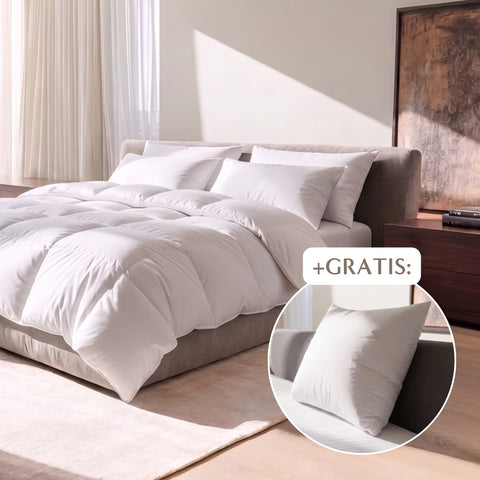 Federfreie Bettdecke & Kissen im Set, dazu gratis Kopfkissen