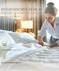 Hygienische Gänsedaunendecke waschbar bis 60 Grad und trocknergeeignet für gesunden und komfortablen Schlaf