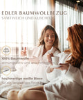 Excellence Gänsedaunenkopfkissen mit atmungsaktivem Baumwollbezug und hochwertiger weißer Biese für langlebige Qualität und angenehmes Schlafklima.